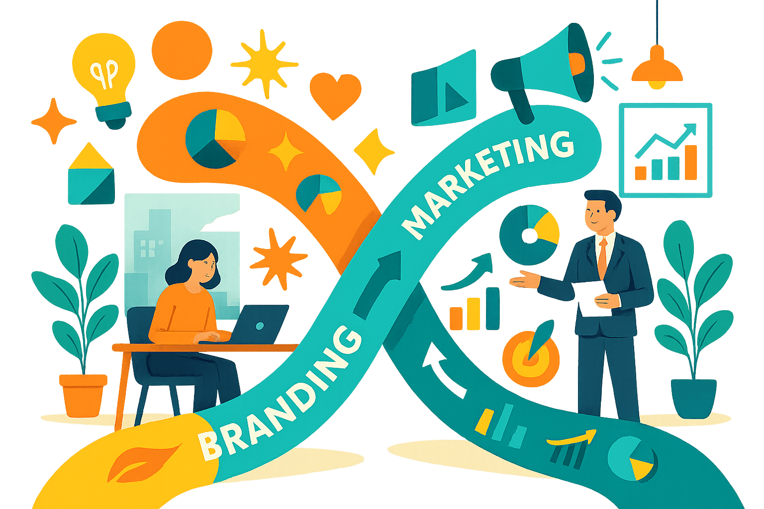 Branding กับ Marketing ต่างกันอย่างไร? เข้าใจเพื่อวางกลยุทธ์ธุรกิจอย่างถูกต้อง